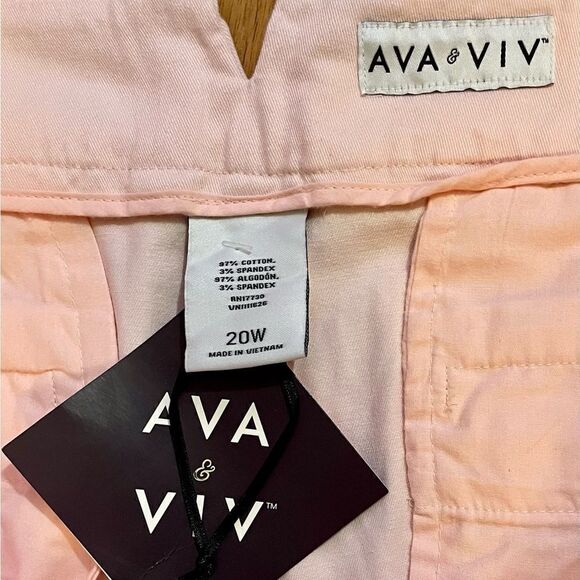 Ava & Viv Women’s Plus Size Boyfriend Chino Pants, Blush, 20W - Picture 3 of 3